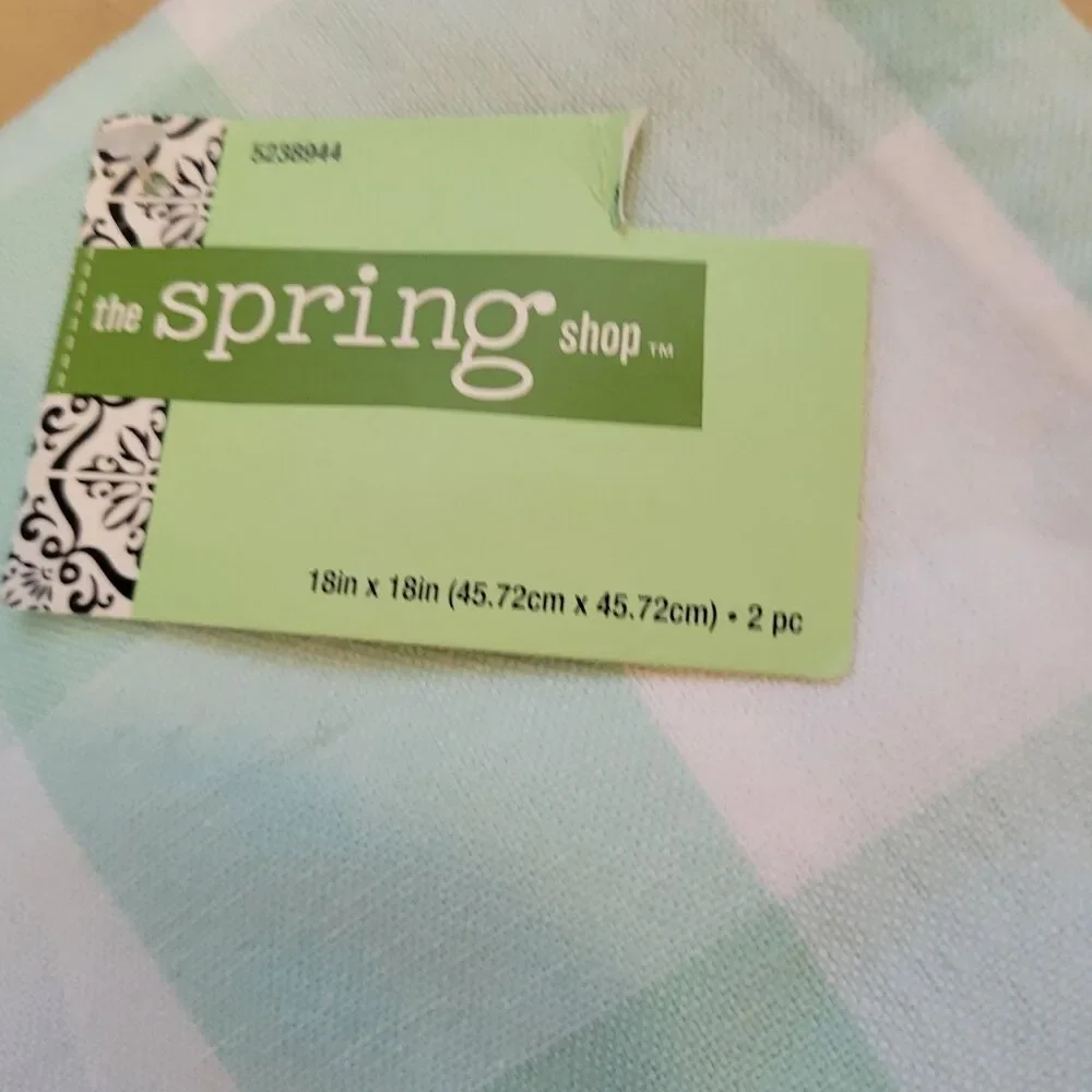 Set of 4 Cotton Cloth Napkins Green Buffalo Check Table Accessories